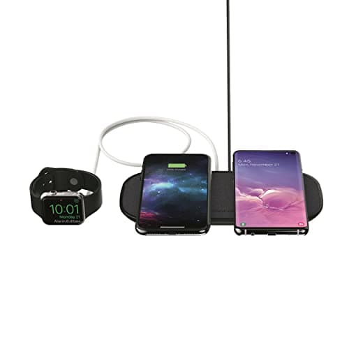 Mophie Dual Qi Wireless Charging Pad 10W (Fabric) with UK Plug Adaptor - Grey/Black - 409903634 — view 2
