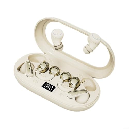 Gettimore 3 in 1 Wireless Earbuds Bt6.0, Abs 360° Surround 3 Wear Modes In-Ear and Fit with Long Life Fast Charging for Sports Gaming Music(Beige)