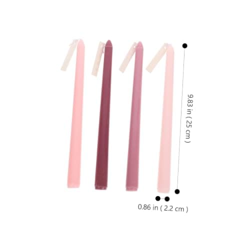Gatuida Nordic Gradient Pink Scented Taper Candles with Rich Rose Aroma 4pcs Long Pole Candle Set for Romantic Wedding Dinner and Party Atmosphere — view 2