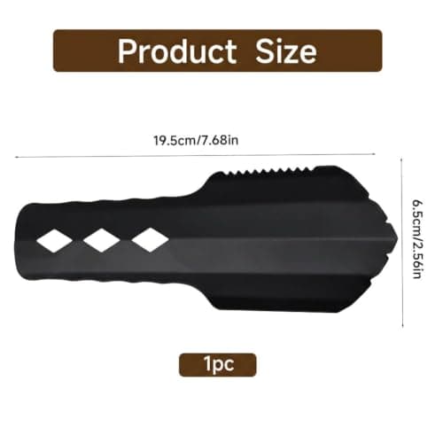 Kclkda Ultralight Metal Camping Backpacking Trowel Serrated Design Black — view 2