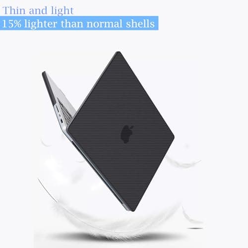 Se7enline Compatible with Best MacBook Pro Case 16 inch 2021 2022 M4 M3 M2 M1 A2485 A2779 A2991 A3403 Matte Laptop Protective Hard Shell Case with Keyboard Cover(EU Layout),Carbon Fiber Transparent — view 6