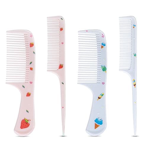 MEGAVOW 4 Pcs Girls Boys Hair Brush and Comb Set