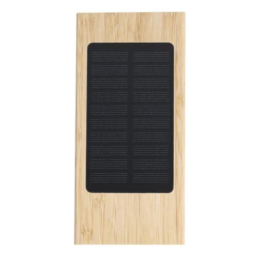 Sawfish Personalised Power Bank Molden Bamboo Solar Power Bank USB-C Input/Output and Dual USB-A Outputs — view 3