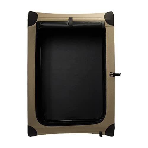 Amazon Basics 2-Doors Portable Soft-Sided Folding Travel Crate Kennel for cat, dog, and other small animals, Tan, L 91 cm x 61 cm x 61 cm — view 4