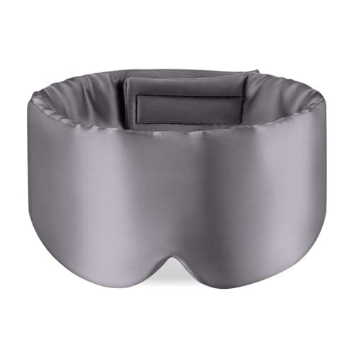 OLESILK 100% Natural Mulberry Silk Eye Mask for Sleeping, Large, Charcoal