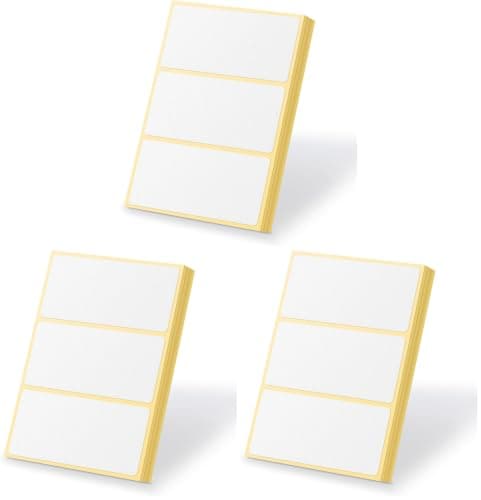 102 Plain White Sticky Labels Stickers 100 x 50 mm Blank Self Adhesive Address Sticker Packing Shipping Postage Envelope Storage Box Jars Parcel Label for Thermal Inkjet Ribbon Printer (Pack of 3)