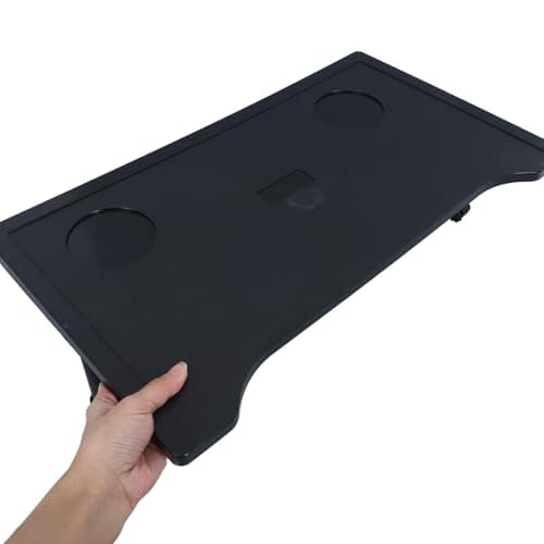 Wheelchair Tray Black ABS Rectangular Lap Desk with Cup Holder — view 3