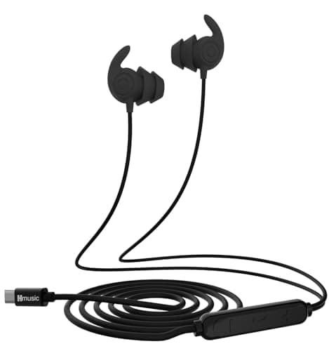 Hmusic USB-C Wired Sleep Earphones,2g Lightweight Soft Silicone for Sleeper
