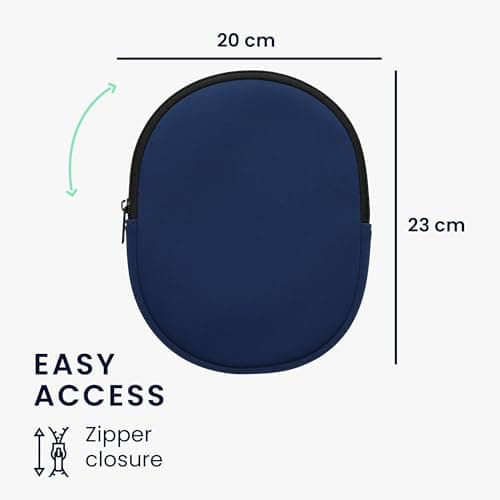 kwmobile Neoprene Headphone Case for WH-CH520 / WH-CH510 / MDR-ZX110 Cover – Over-Ear Headset Storage Pouch - Soft Travel Carry Bag Dark Blue — view 6