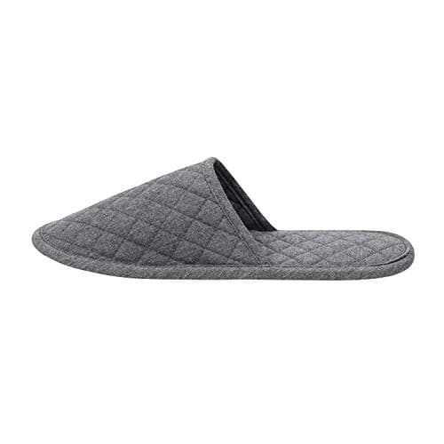 Portable Travel Sandals - Open Toe, Cotton, Spa Hotel, Non-disposable Guest Indoor House Trip Slippers (Deep Grey - closed toe, UK Size 8, Women's, Medium) — view 5