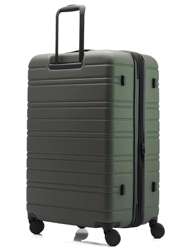 Nere - Stori - ABS Hard-Shell Suitcase Collection - 8-Spinner Wheels - Self-Repairing Zip - Built-in TSA Combination Lock - Expanding Luggage (Khaki, Large) — view 5