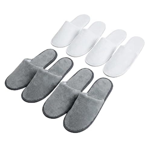 JXAurix 4 Pairs Size 42 Closed Toe Spa Slippers, indoor slippers(2 colores)