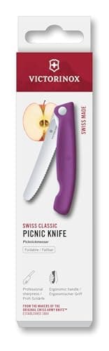 Victorinox Swiss Classic Folding Picnic Knife, 11cm Serrated Blade, Violet — view 5