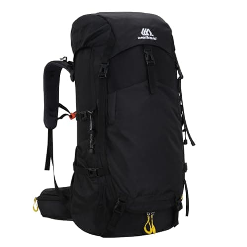 Hnayett 60L Hiking Backpack Waterproof Rucksack Large Camping Bag with Rain Cover for Men Women Lightweight Back Pack for Trekking Walking Cycling Climbing Travelling Outdoor Sports