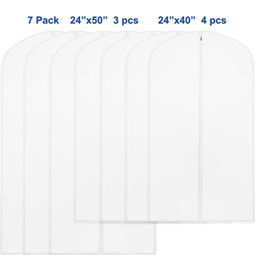 Simple Houseware 7PK Regular Garment Bag, White, 50/40 — view 3