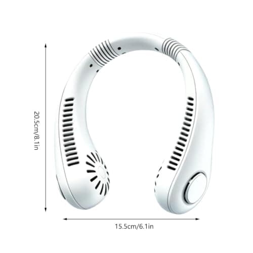 Rechargeable Neck Fan Bladeless Portable USB Rechargeable | Personal Cooling Around The Neck Fan for Home Office Outdoor Beach Camping Hiking Travel Picnic Vacation (White) — view 5