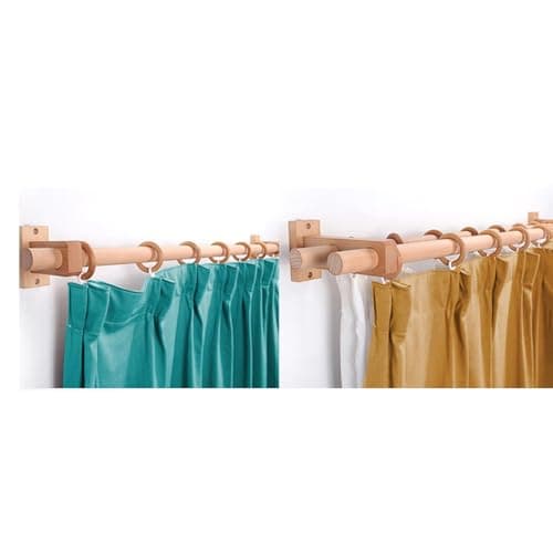Thickened Solid Wood Curtain Rods - Nordic Style Single Pole (150CM) - Eco-Friendly, Paint-Free, Durable Wooden Brackets - Perfect Home Décor Solution — view 3
