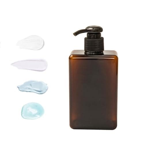 WRITWAA 2pcs Ml Refillable Lotion Dispenser Bottle in Brown Plastic with Large Capacity for Travel and Bar Use, Pump Bottle for Shampoo, Body Care Products Storage — view 3