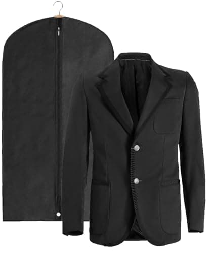 Short Garment Bags, Black Suit Covers, Pack of 3, Clothing Storage Bags, Travel, Weddings, Suits, Dresses, Fabric Clothes Bag, Clothes Storage, Garment Suit Cases — view 2