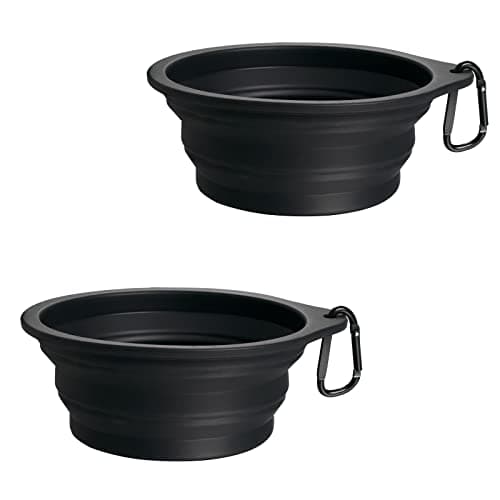 PetBonus 2-Pack Collapsible Dog Bowls, Portable Travel Dog Water Food Bowls