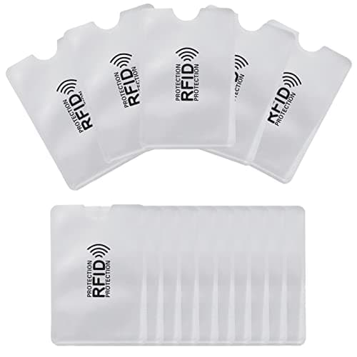 Sliver RFID Blocking Sleeves, [10 Pack] [TUV Certification] Anti-Theft Credit Card Protector RFID & NFC Contactless Card Security Holders Prevent Identity Theft for Credit, Debit Cards, Passport