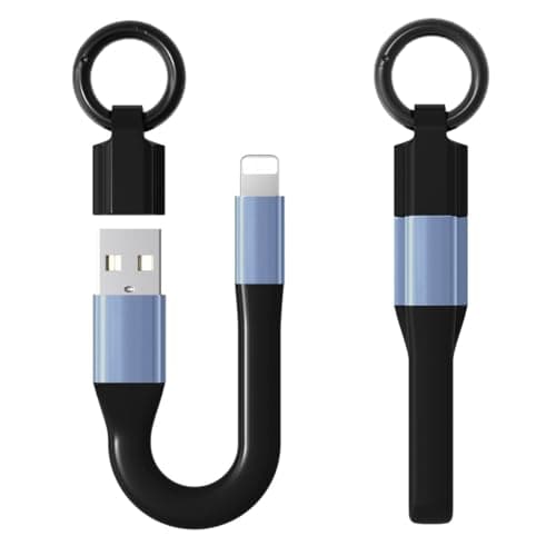 SAMERIO Keychain Charger USB to iOS Short Charging Cable Portable Travel Fast Charging Cord