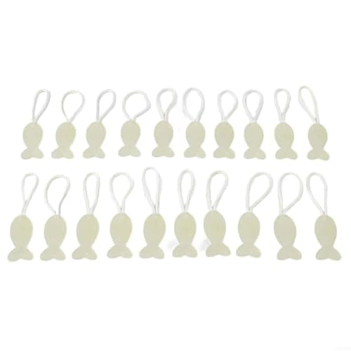 20 Pack Glow Zipper Pullers Night Visible Cord for Outdoor Jackets Dry Bags Suitcase Repair Kit White — view 2