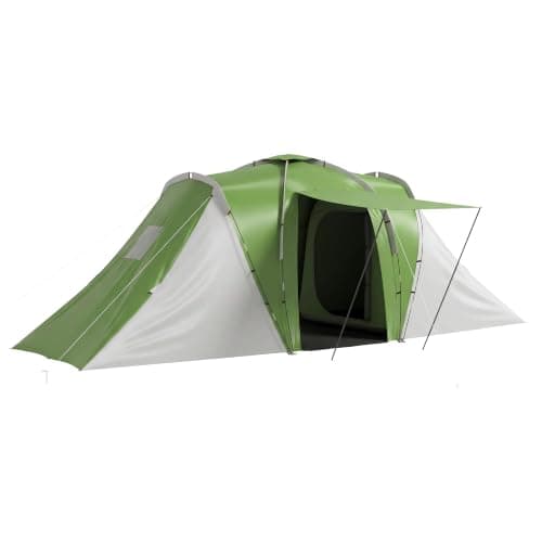 Outsunny 4 Man Tunnel Tent 2 Bedroom 555L x 225W x 190H cm Green and White