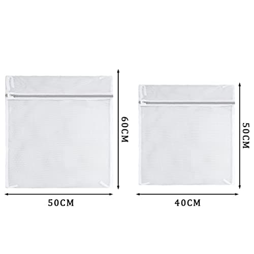 4 Pack Mesh Laundry Wash Bag, Mesh Laundry Bags With Zips (L+M, White) — view 3