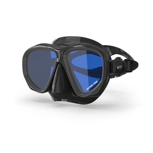 Tempered Snorkel Diving Mask Extra Wide View UV Protection Scuba Mask, Blue