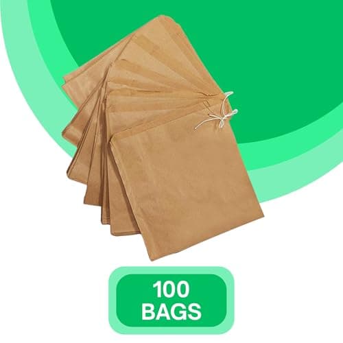 Somwell – 100 x Brown Kraft Paper Bags, 8x8" Eco Friendly Brown Paper Bags For Sweets, Candy, Grocery, Fruit, Gifts, Crafts & Retail Packaging - Recyclable & Biodegradable (100, 8" x 8") — view 4