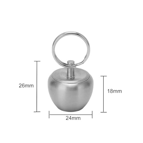 Lwuey Keyring Pill Holder, Stainless Steel Keychain Box Waterproof Round — view 2