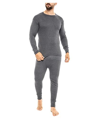 Heat Stoke®️ Pack of 2 Men's Thermal Long Johns Trouser Warm Base Layer Black Charcoal White S,M,L,XL,XXL (CHARCOAL, L) — view 4