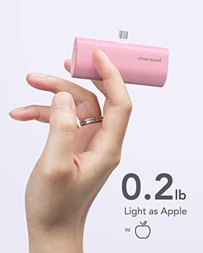 Charmast Mini Power Bank USB C 5000mAh,20W PD 18W QC USB C Battery Pack Quick Charge Portable Charger Compatible with USB C Phones Samsung Huawei,Pixel,LG,HTC,Moto,OnePlus,Xiaomi and More — view 5