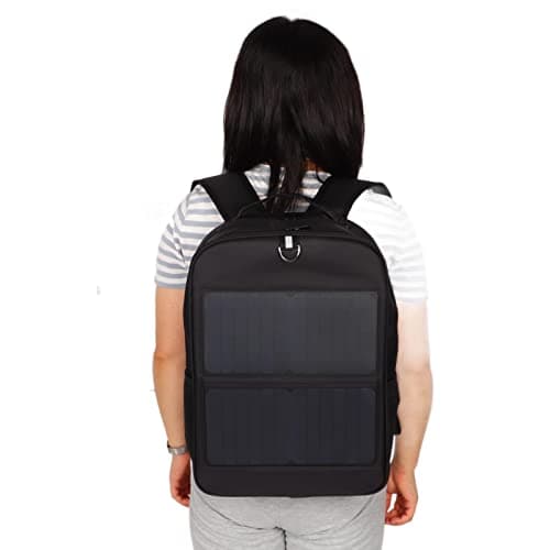KENANLAN Outdoor 14W Solar Powered, Waterproof Backpack with Ergonomic Design, Handle & USB Charging Port — view 6