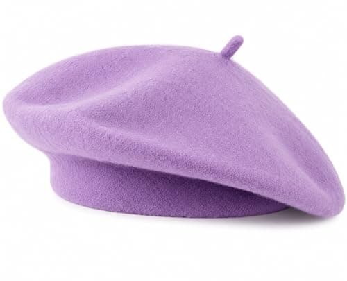 ITRAT Women's Beret Hat – Classic French Style Beret for Women, Soft Warm Wool Blend Ladies Fashion Hat, Elegant Parisian Winter Autumn Cap for Casual, Travel & Everyday Wear (Purple)
