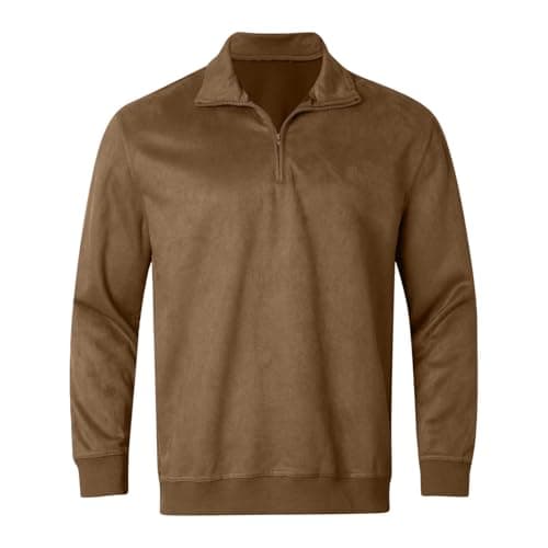 Mens Cardigans with Pockets Wool Pullover Men Henley Shirts Fall Sweater Men Buffalo Jackets Mens Military XXXL Hoodies for Men Xmas Jumpers for Men UK Flannel Jackets for Men (Coffee, XL) — view 2