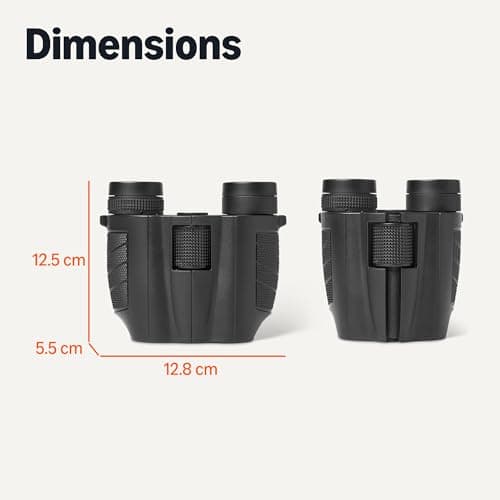Amazon Basics 7x25 Mini Compact Binoculars for Adults, FMC Optics, BAK-4 Prism, Lightweight Portable Design for Travel and Outdoor Use, Black — view 5