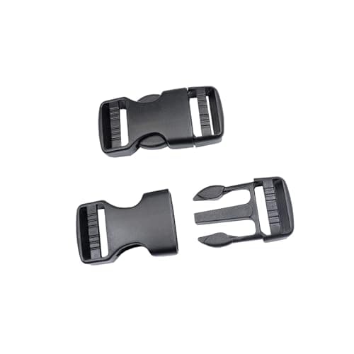 Baikeen Plastic Side Release Buckles,15mm/20mm/25mm/32mm/38mm/50mm Heavy Duty Plast Buckle Clips Belt Snap Clasp Backpack Buckle Replacement Dual Adjustable No Sewing(25mm,2sets)