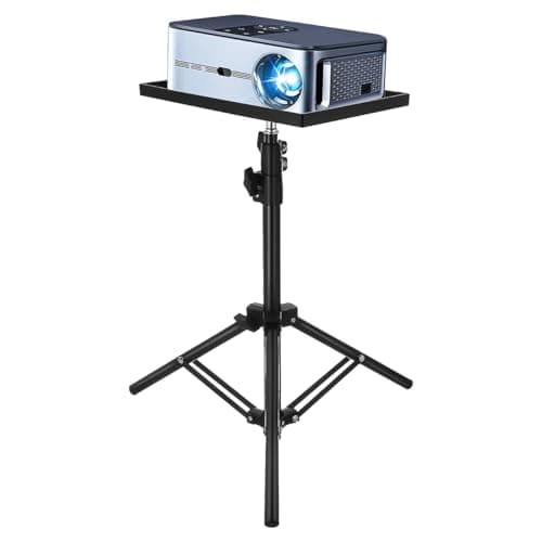 BESPORTBLE Adjustable Projector Stand Tripod with Anti-Slip Tray for Floor and Tabletop Use Portable Projector Holder for Home Cinema and Office Presentations Height Adjustable Shelf