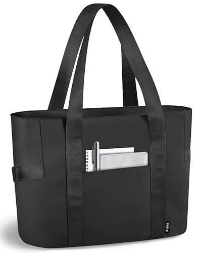 Prite Tote Bag for Women Weekender Bag with Laptop Compartment for Work Nurse School Travel Gym (Black)