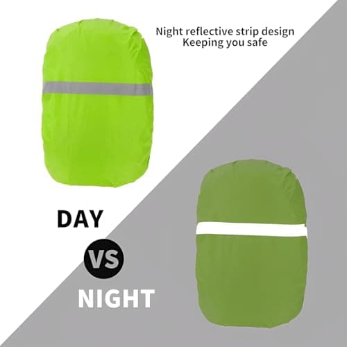JITIFAZH Backpack Waterproof Cover with Reflective Strap (8-70L), 2 Adjustable Anti Slip Cross Buckle Strap for Outdoor, Hiking, Camping, Traveling, Cycling(Green, XL for 56-70L backpack) — view 4
