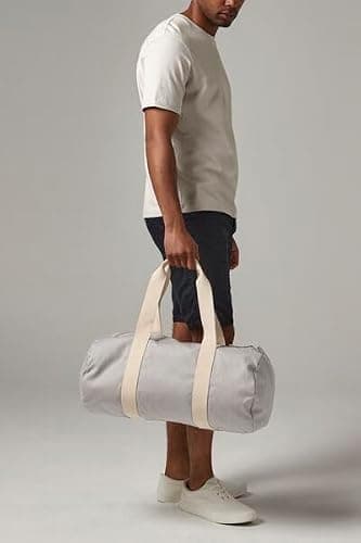 Westford Mill - EarthAware Organic Barrel Bag - Weekend, Gym, Travel, Overnight, Sports, Holdall Bag - 100% Organic Cotton - Olive Green - Small — view 5
