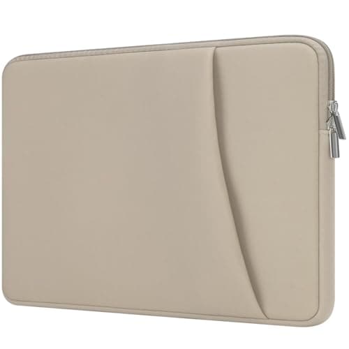 HEDUGO Laptop Sleeve Case with Zipper Accessory Pocket Compatible with 15 to 16 inches MacBook Air/Pro Padded Computer Pouch Cover Shockproof Protective for 15” to 16” Laptop/Chromebook/Tablet, Khaki