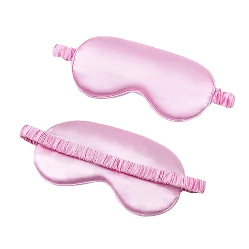 Personalised Embroidered Luxury Silk Eye Mask Soft Relax Travel Filled Blindfold (Pink Eye Mask) — view 4