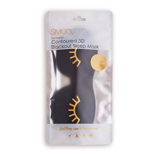SMUG 100% Blackout Sleep & Eye Mask | Eyelash Extension Friendly | Eye Masks for Sleeping | Sleep Masks for Women & Men | Straps for Dream Comfort & Adjustability | Black Wink — view 5