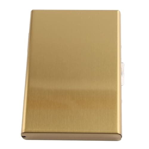 Credit Card Holder with Elegant Brushed Stainless Steel Design for Business Cards and Wallets for Men and Women (Stainless Steel Card Holder 6 Cards Gold) — view 6