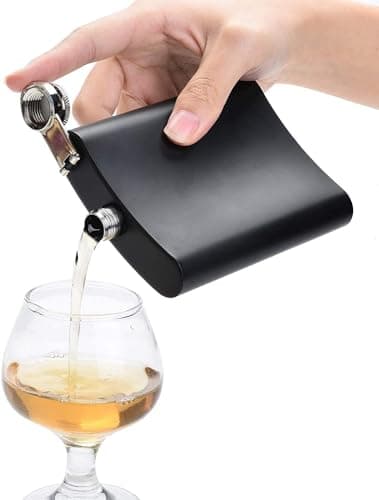 12 Pack 8 oz Hip Flasks with Funnels, Black Stainless Steel Pocket Flasks — view 3