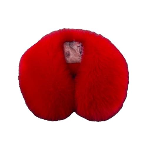 Momolaa Clearance Faux Fur Collar Hood Collar Scarf Shawl Stole Neck Warmer -Women's Faux Fur Collar Scarf Wrap Cold Winter Neck Warmer Red