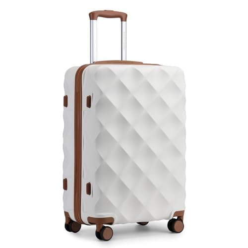 British Traveller Large Suitcase, Lightweight 28 Inch Checked Luggage